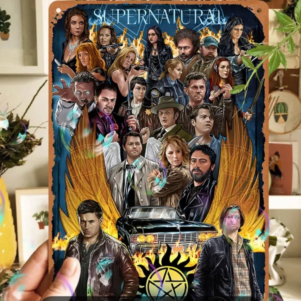Supernatural Themed Aliumium Tin Decorative Sign